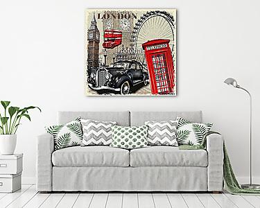 London vintage poster. (vászonkép) - vászonkép, falikép otthonra és irodába