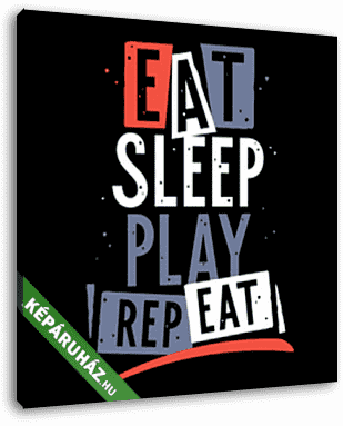 Eat, Sleep, Play, Repeat - vászonkép 3D látványterv