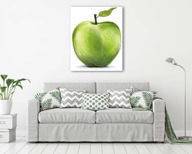 Zöld Apple rajz (vászonkép) - vászonkép, falikép otthonra és irodába