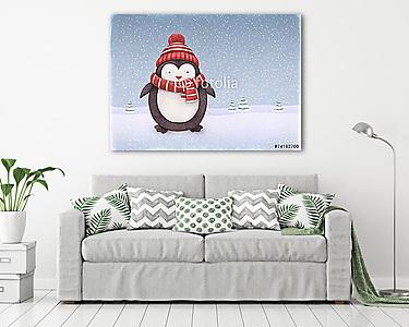 Pingvin a jégen (vászonkép) - vászonkép, falikép otthonra és irodába