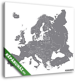 vektor európai nagy részletes politikai térkép - vászonkép 3D látványterv