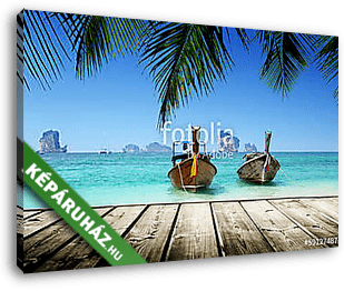 beach,  boats, Andaman Sea, Thailand - vászonkép 3D látványterv