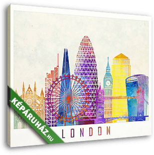 London landmarks watercolor poster - vászonkép 3D látványterv