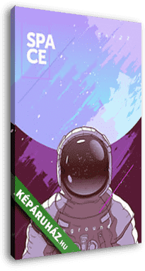 Asztronauta portré, bolygóval a háttérben - vászonkép 3D látványterv