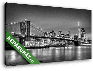 Brooklyn híd alkonyatkor, New York City. - vászonkép 3D látványterv