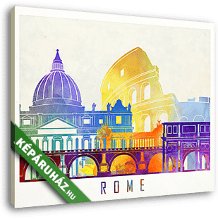 Rome landmarks watercolor poster - vászonkép 3D látványterv