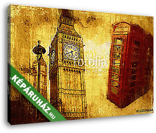 London oil art illustration - vászonkép 3D látványterv