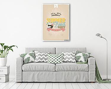 Vintage nyári vakáció vektor háttér tipográfiai (vászonkép) - vászonkép, falikép otthonra és irodába
