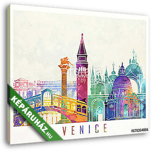 Venice landmarks watercolor poster - vászonkép 3D látványterv