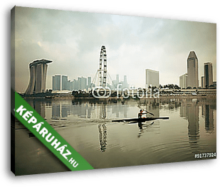 Szingapúr sziluettje - vászonkép 3D látványterv