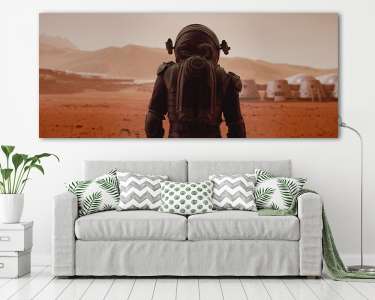 Asztronauta a Mars bázison (vászonkép) - vászonkép, falikép otthonra és irodába