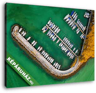 Balatoni kikötő, drónfotó - vászonkép 3D látványterv