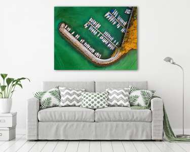 Balatoni kikötő, drónfotó (vászonkép) - vászonkép, falikép otthonra és irodába