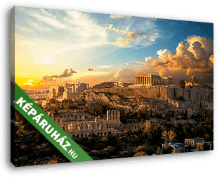 A renoválás alatt álló Akropolisz festői látképe, Athén, Parthenon - vászonkép 3D látványterv