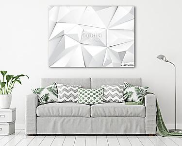 Absztrakt geometriai fehér hang sokszög és háromszög háttérrel (vászonkép) - vászonkép, falikép otthonra és irodába