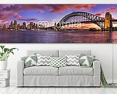 Sydney CBD Milsons bal pálya panorámája (vászonkép) - vászonkép, falikép otthonra és irodába
