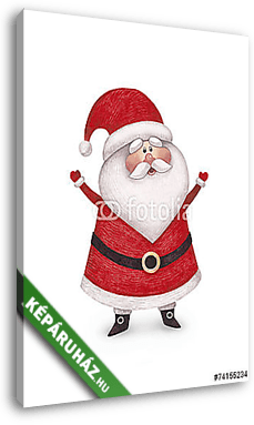A Santa Claus akvarellje - vászonkép 3D látványterv