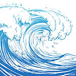 Great wave hand drawing illustration vászonkép, poszter vagy falikép