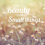 Inspirational quote on blurred flowers background with vintage f vászonkép, poszter vagy falikép