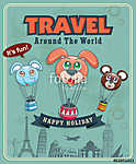 Vintage utazás plakát kialakítása vászonkép, poszter vagy falikép