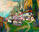 Bolgár falu a hegyen vászonkép, poszter vagy falikép
