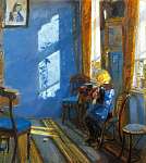 Napsütötte kék szoba vászonkép, poszter vagy falikép