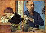 Szobrász és fia portréja vászonkép, poszter vagy falikép