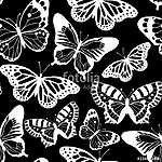 Pillangók fekete-fehér tapétaminta vászonkép, poszter vagy falikép