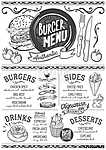 Burger menu restaurant, food template. vászonkép, poszter vagy falikép