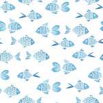 Kék halacskás tapétaminta vászonkép, poszter vagy falikép