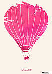 Rózsaszín abstract hőlégballon - akvarell vászonkép, poszter vagy falikép