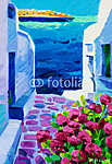 Santorini kilátás vászonkép, poszter vagy falikép