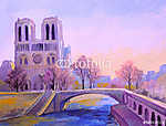 Notre Dame Párizsban(olajfestmény reprodukció) vászonkép, poszter vagy falikép