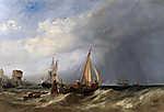 Egy holland bárka kifut a rotterdami kikötőből (színverzió 1.) vászonkép, poszter vagy falikép