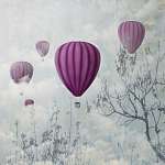 Lila hőlégballonok vászonkép, poszter vagy falikép