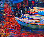 Csónakok napnyugtakor vászonkép, poszter vagy falikép