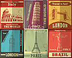 Vintage Travel plakáttervezés vászonkép, poszter vagy falikép