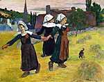 Táncoló bretoni lányok - Színverzió 1. vászonkép, poszter vagy falikép