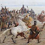 Magyarok bejövetele - részlet - A fehér ló feláldozása vászonkép, poszter vagy falikép