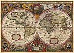 Antik világtérkép (17. század) vászonkép, poszter vagy falikép