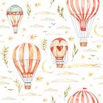 Retro hőlégballonok tapétaminta vászonkép, poszter vagy falikép