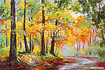 Őszi lombkoronák ösvénnyel (olajfestmény reprodukció) vászonkép, poszter vagy falikép