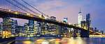 New York este a Brooklyn híddal - Panoráma kép vászonkép, poszter vagy falikép