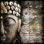Fa buddha maszk grunge vászonkép, poszter vagy falikép