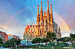 Sagrada Familia in Barcelona, Spain, vászonkép, poszter vagy falikép