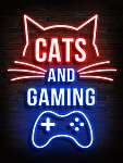 Cats and gaming vászonkép, poszter vagy falikép