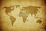 grunge térkép a világról. vászonkép, poszter vagy falikép