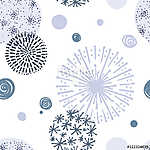 Seamless pattern with hand drawn circle doodle stylish elements. vászonkép, poszter vagy falikép
