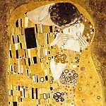 A csók (részlet) - bicolor színverzió vászonkép, poszter vagy falikép