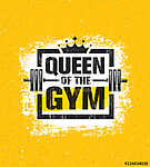 Inspiring Woman Female Workout and Fitness Gym Motivation Quote Illustration Sign. Creative Strong Sport Vector vászonkép, poszter vagy falikép